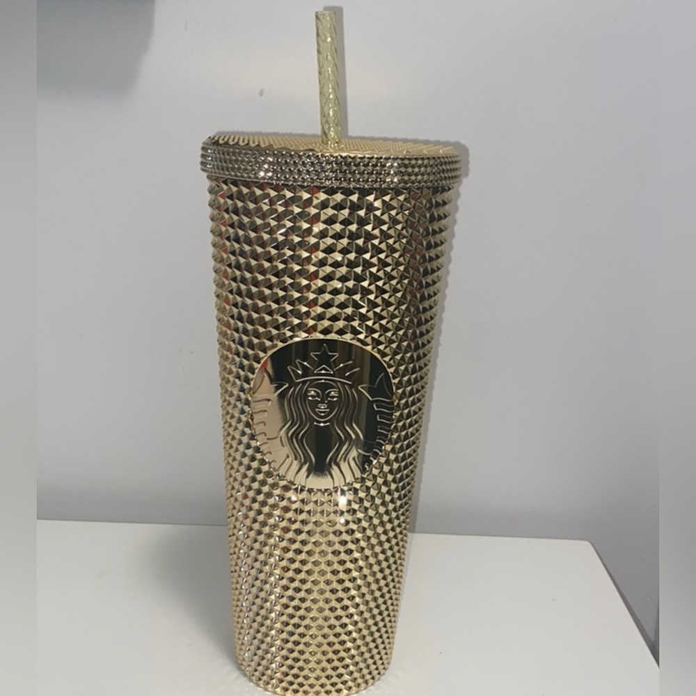 🌟Starbucks Holiday 2022 Gold Studded Bling Venti Cold Cup🌟